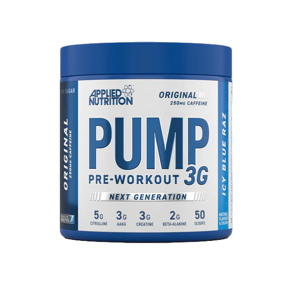Pump 3G Pre-Workout, Icy Blue Raz, 375g, Applied Nutrition - Vitax.ro