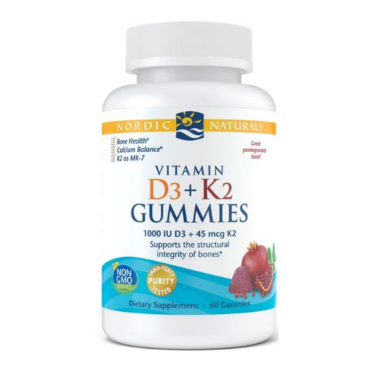 Vitamin D3+K2 Gummies, Pomegranate - 60 gummies - Vitax.ro
