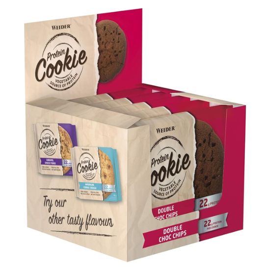 Protein Cookie, Double Choc Chips - 12 x 90g - Vitax.ro