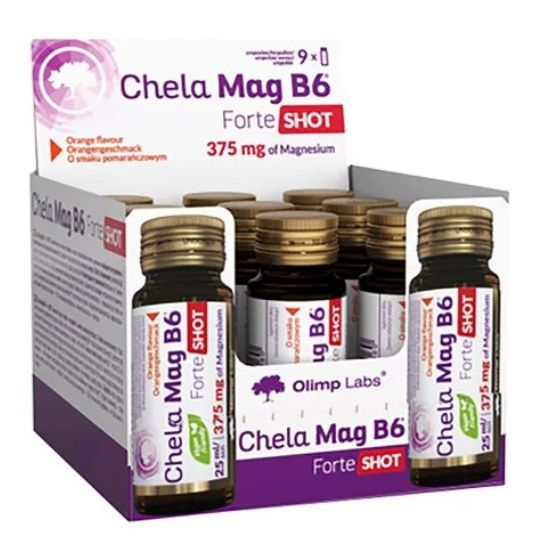 Chela Mag B6 Forte Shot, Cherry - 9 x 25 ml. - Vitax.ro