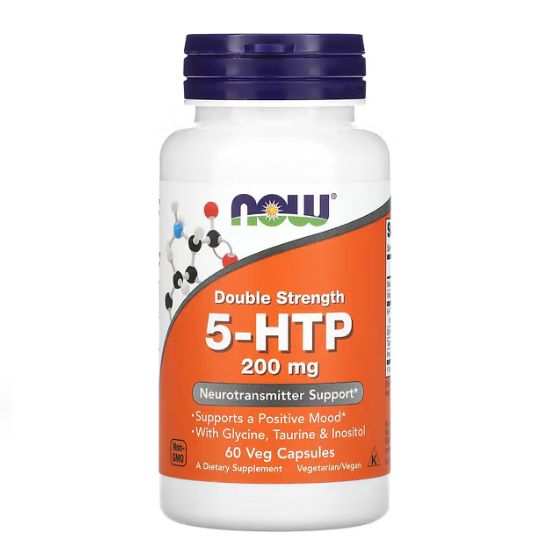 5-HTP cu Glycine Taurine & Inositol 200mg, 60 vcaps, NOW Foods - Vitax.ro