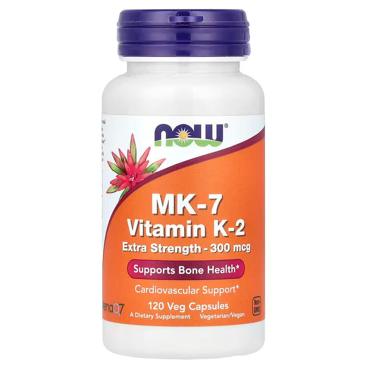 MK-7 Vitamin K-2, 300mcg Extra Strength, 120 vcaps, NOW Foods - Vitax.ro