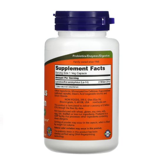 Acidophillus Two Billion, 100 vcaps, NOW Foods - Vitax.ro