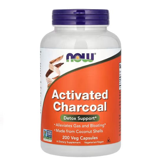 Activated Charcoal, 200 vcaps, NOW Foods - Vitax.ro