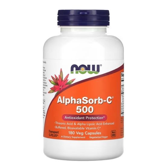 AlphaSorb-C, 500mg, 180 vcaps, NOW Foods - Vitax.ro