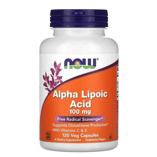 Alpha Lipoic Acid with Vitamins C & E, 100mg, 120 vcaps, NOW Foods - Vitax.ro