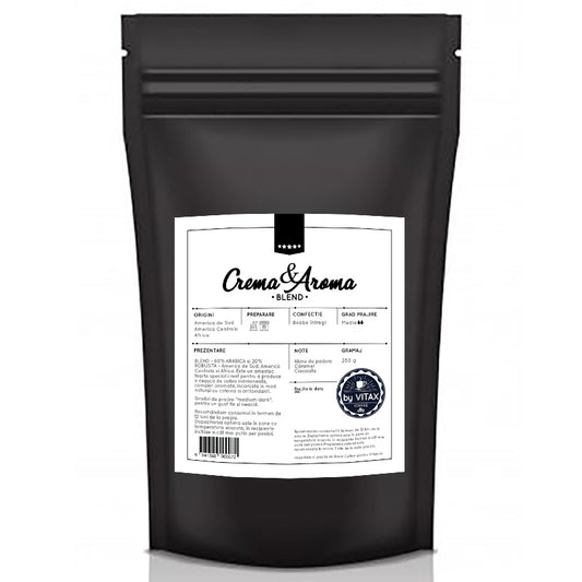 Blend Crema & Aroma Blend - Cafea de Specialitate 250g, Boabe - Vitax.ro