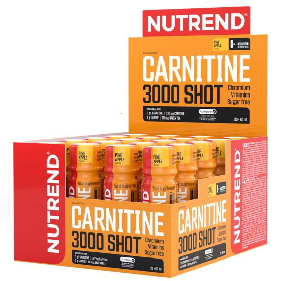 Carnitine 3000 Shot, Pineapple, 20 x 60 ml, Nutrend - Vitax.ro