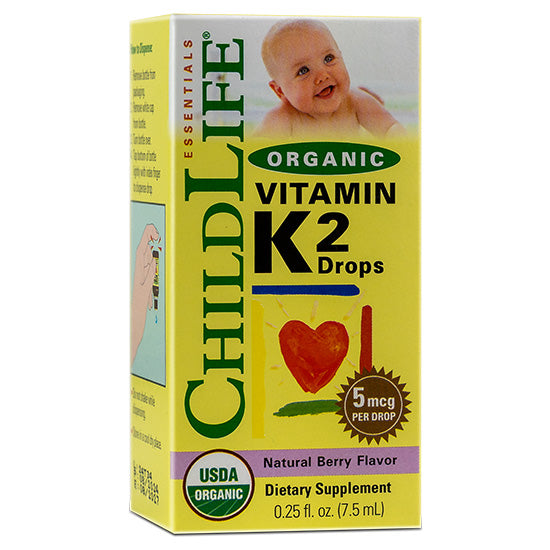 Vitamin K2 - Copii - 15mcg, Gust de Fructe, Flacon cu 7.5ml, Childlife Essentials - Vitax.ro