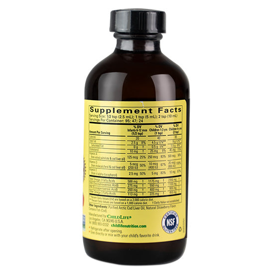 Cod Liver Oil, Gust de Capsune, 237ml, Childlife Essentials