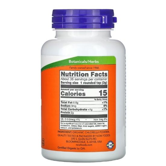 Chlorella, Organic Pure Powder, 113g, NOW Foods - Vitax.ro