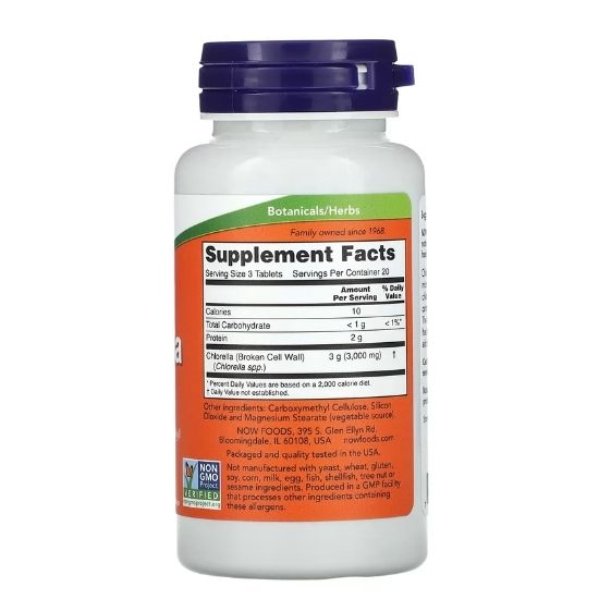 Chlorella, 1000mg, 60 tabs, NOW Foods - Vitax.ro
