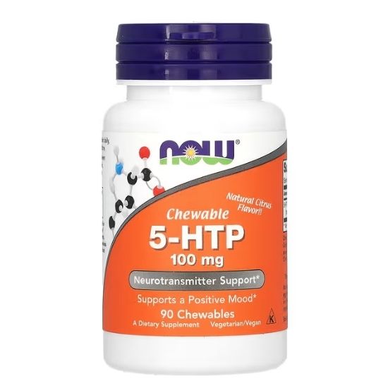 5-HTP, 100mg (Chewable), 90 chewables, NOW Foods - Vitax.ro