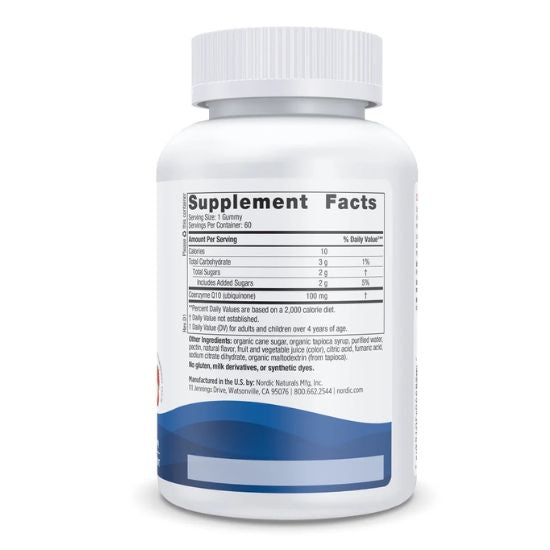 CoQ10 Gummies, 100mg Strawberry, 60 gummies, Nordic Naturals - Vitax.ro