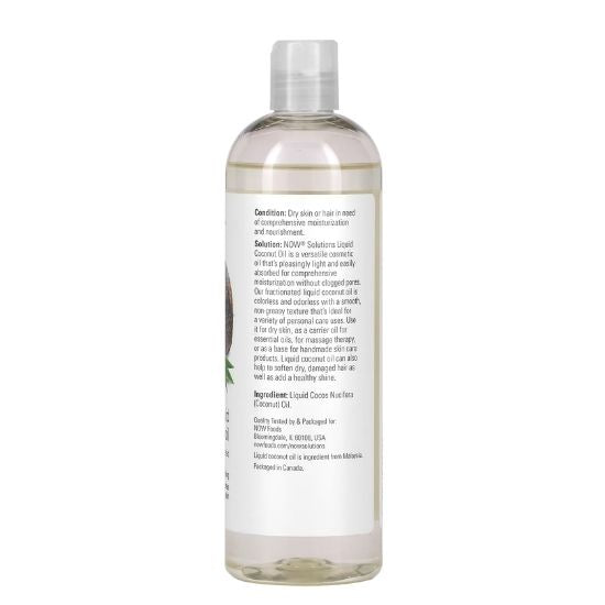 Coconut Oil, Liquid Pure Fractionated, 473 ml, NOW Foods - Vitax.ro