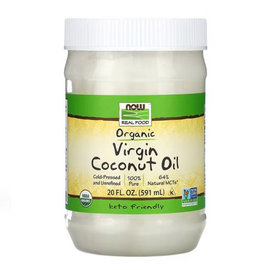 Virgin Coconut Cooking Oil Organic - 100% Pure, 591 ml, NOW Foods - Vitax.ro