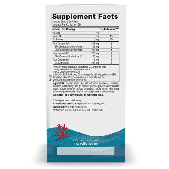Complete Omega Junior, 283mg Lemon, 180 mini softgels, Nordic Naturals - Vitax.ro
