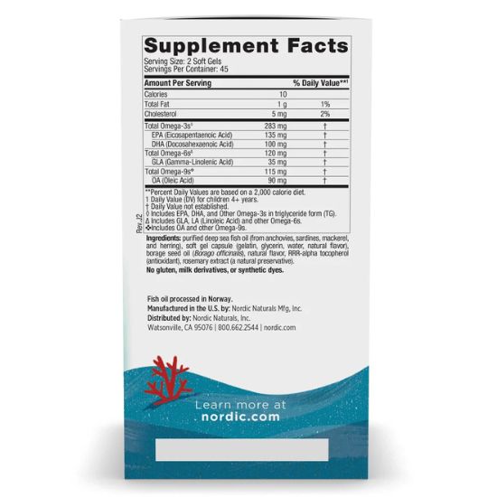 Complete Omega Junior, 283mg Lemon, 90 mini softgels, Nordic Naturals - Vitax.ro