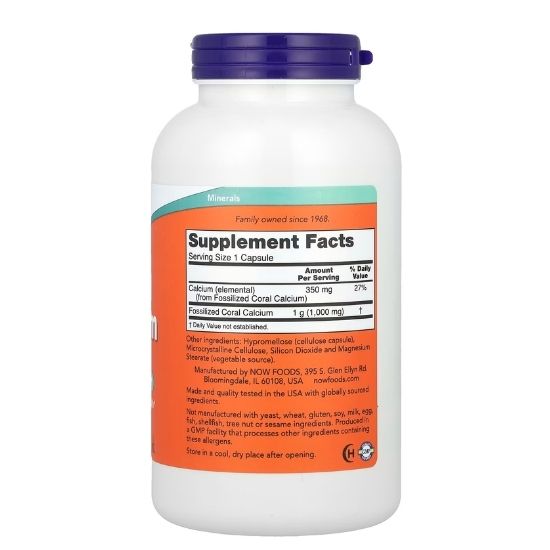 Coral Calcium, 1000mg, 250 vcaps, NOW Foods - Vitax.ro