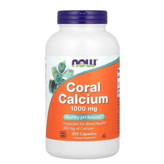 Coral Calcium, 1000mg, 250 vcaps, NOW Foods - Vitax.ro