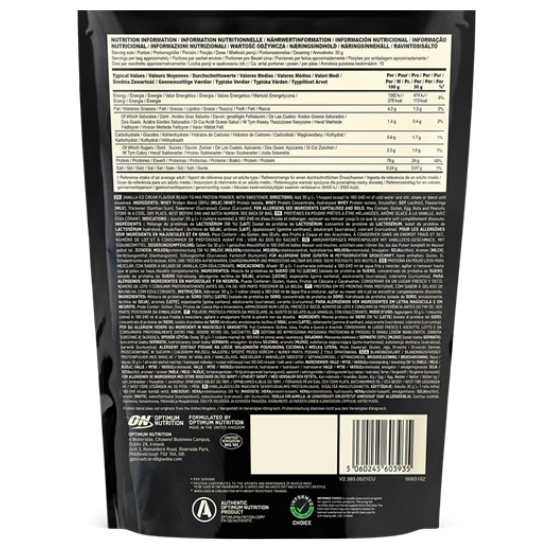 Gold Standard 100% Whey, Vanilla Ice Cream 450g, Optimum Nutrition - Vitax.ro