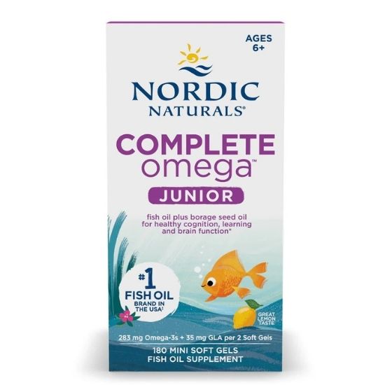 Complete Omega Junior, 283mg, Lemon, 180 softgels, Nordic Naturals - Vitax.ro