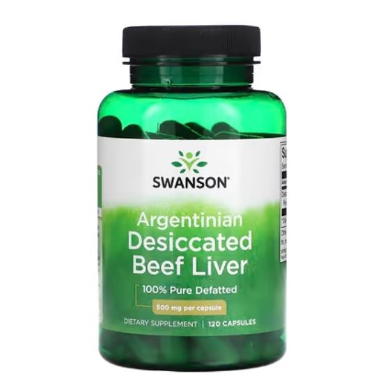 Argentinian Desiccated Beef Liver, 500mg ,120 caps, Swanson - Vitax.ro