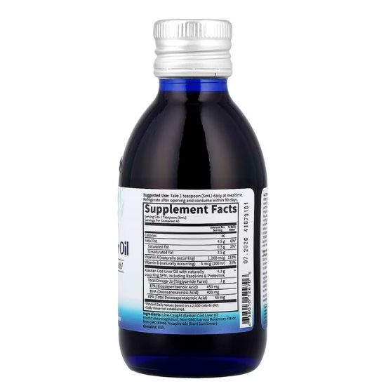 Dr. Formulated Alaskan Cod Liver Oil, Lemon, 200 ml, Garden of Life - Vitax.ro