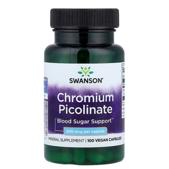Chromium Picolinate, 200mcg, 100 caps, Swanson - Vitax.ro