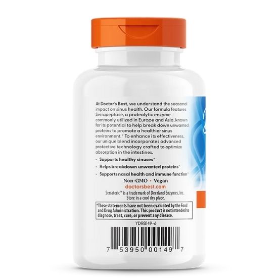 Serrapeptase, 40 000 SPU, 90 vcaps, Doctor's Best - Vitax.ro