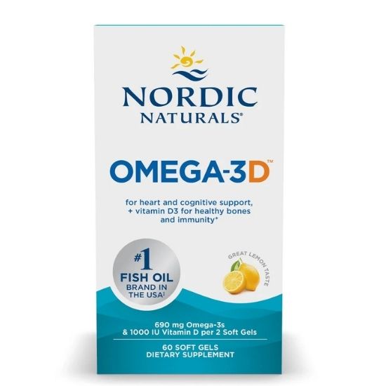 Omega-3D, 690mg Lemon, 60 softgels, Nordic Naturals - Vitax.ro