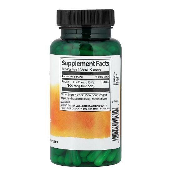 Folic Acid, 800mcg, 250 caps, Swanson - Vitax.ro