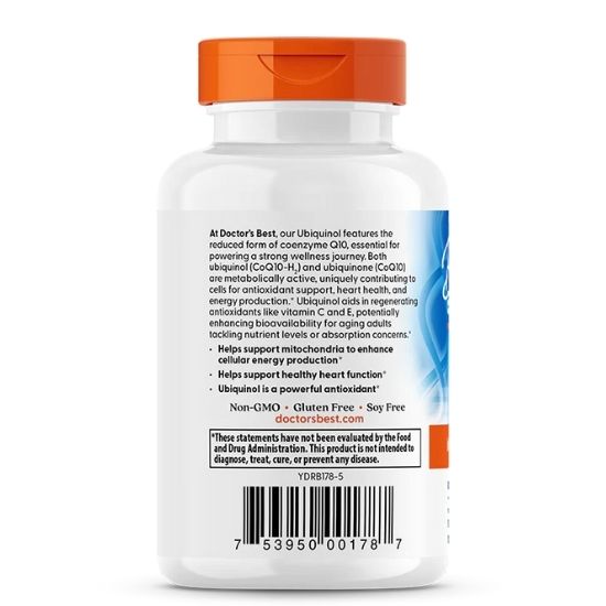 Ubiquinol cu Kaneka QH, 50mg, 90 softgels, Doctor's Best - Vitax.ro