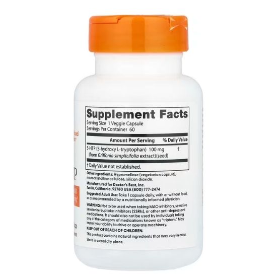 5-HTP, 100mg, 60 vcaps, Doctor's Best - Vitax.ro