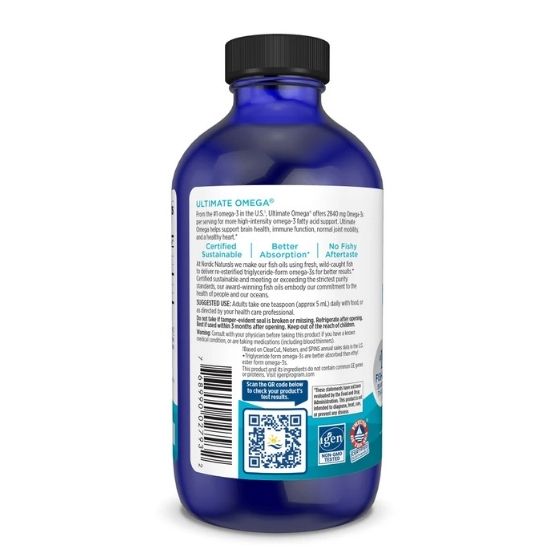 Ultimate Omega, 2840mg, Lemon Flavor, 237 ml, Nordic Naturals - Vitax.ro