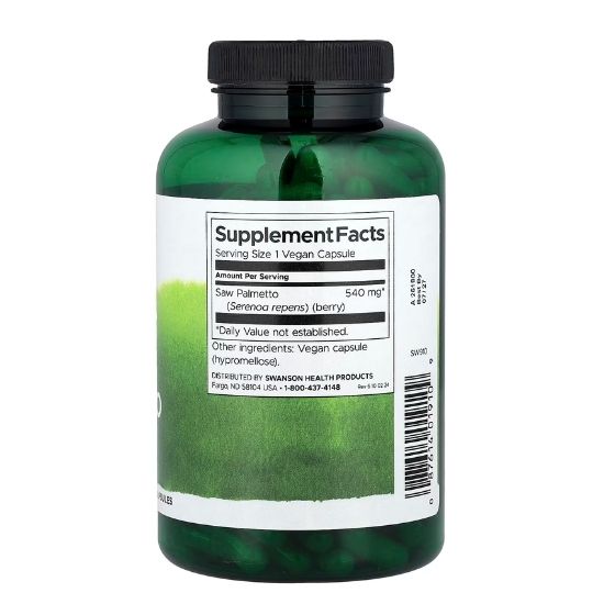 Saw Palmetto, 540mg, 250 caps, Swanson - Vitax.ro