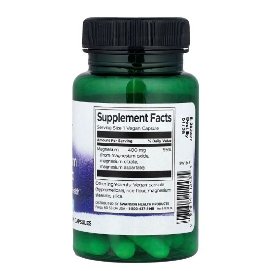 Triple Magnesium Complex, 400mg, 30 caps, Swanson - Vitax.ro