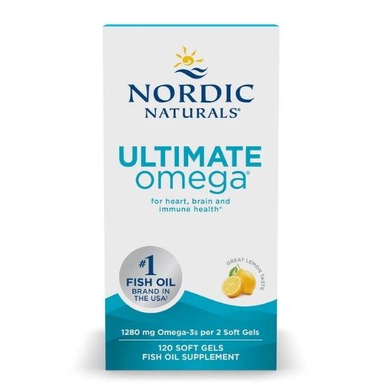 Ultimate Omega Fish Oil, 1280mg Lemon, 120 softgels, Nordic Naturals - Vitax.ro