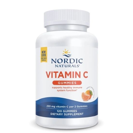Vitamin C Gummies, 250mg Tangerine, 120 gummies, Nordic Naturals - Vitax.ro