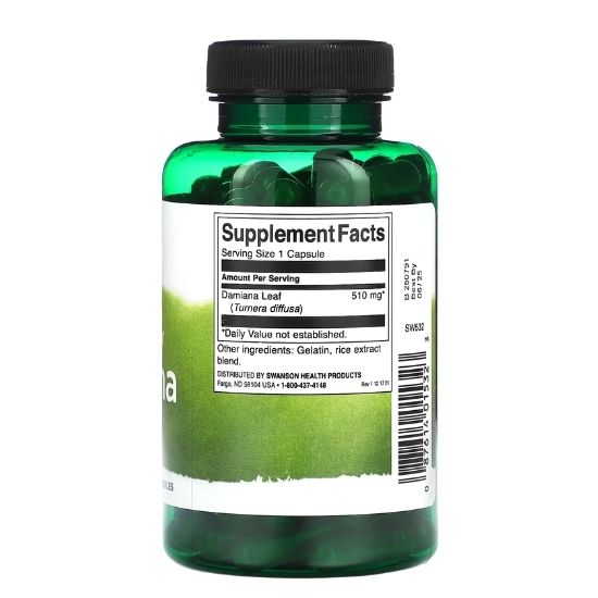 Damiana, 510mg, 100 caps, Swanson - Vitax.ro