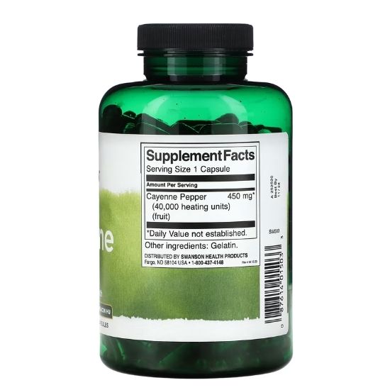 Cayenne 450mg, 300 caps, Swanson - Vitax.ro