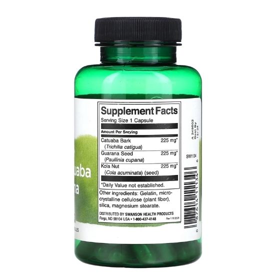 Full Spectrum Kola Nut, Catuaba & Guarana, 90 caps, Swanson - Vitax.ro