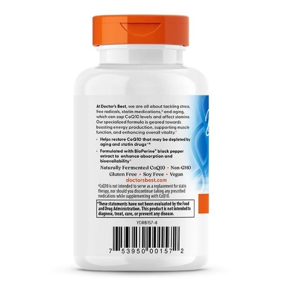 High Absorption CoQ10 cu BioPerine, 400mg, 60 vcaps, Doctor's Best - Vitax.ro