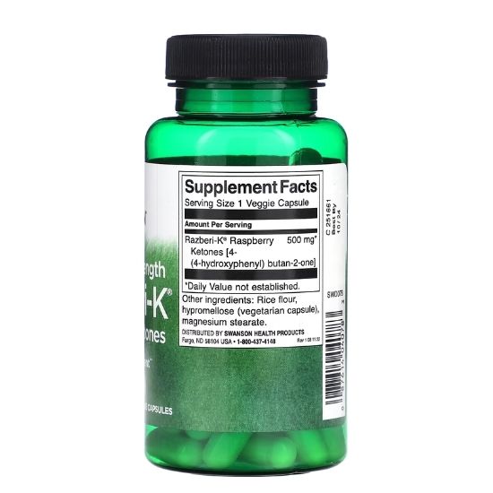 Razberi-K, 500mg Maximum Strength, 60 vcaps, Swanson - Vitax.ro