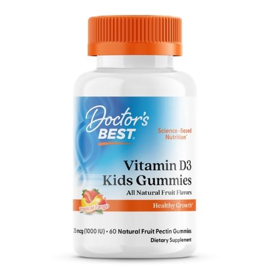 Vitamin D3 Kid's Gummies, Fruit Flavours, 60 gummies, Doctor's Best - Vitax.ro