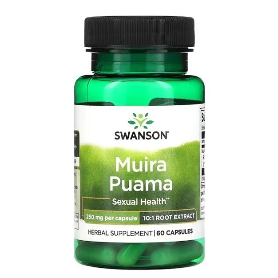 Muira Puama, 250mg (10:1), 60 caps, Swanson