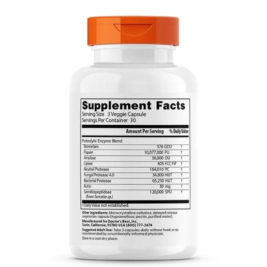 Proteolytic Enzymes, 90 vcaps, Doctor's Best - Vitax.ro