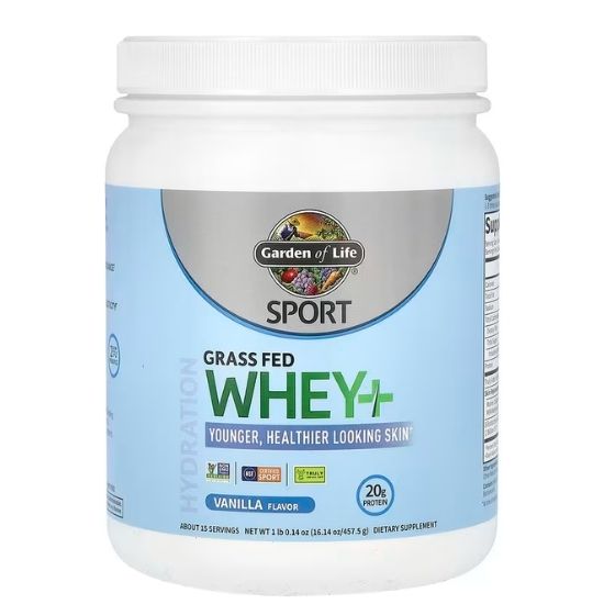 Sport Grass Fed Whey+ Skin, Vanilla, 457g, Garden of Life - Vitax.ro