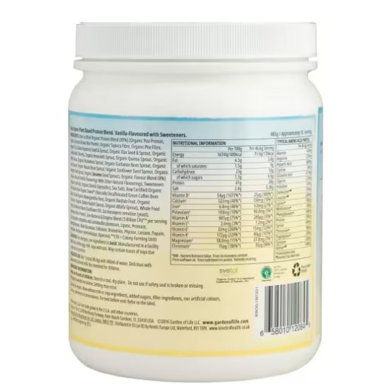 Raw Organic Fit, Vanilla, 465g, Garden of Life - Vitax.ro