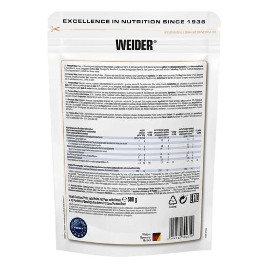 Premium Whey, Vanilla-Caramel, 500g, Weider